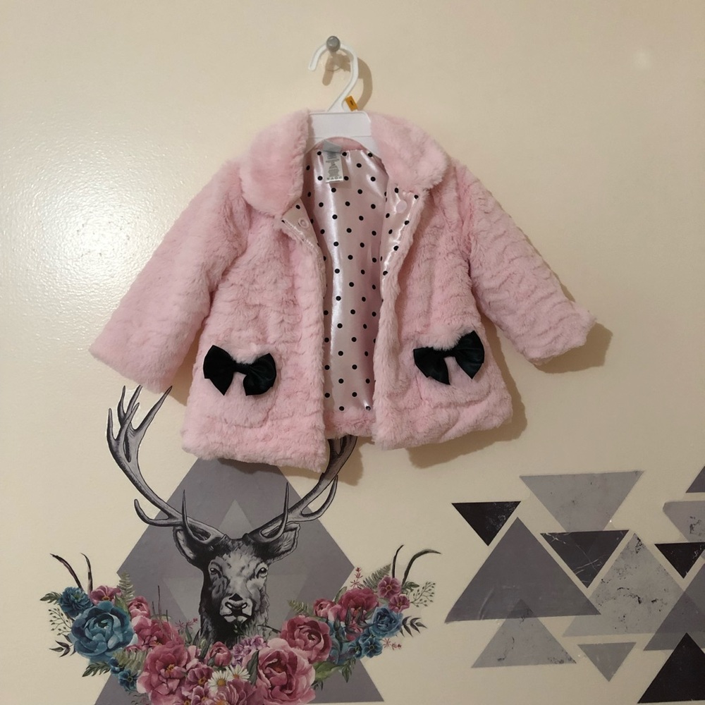 Little Me | Pink Jacket with Bows Sz 12m